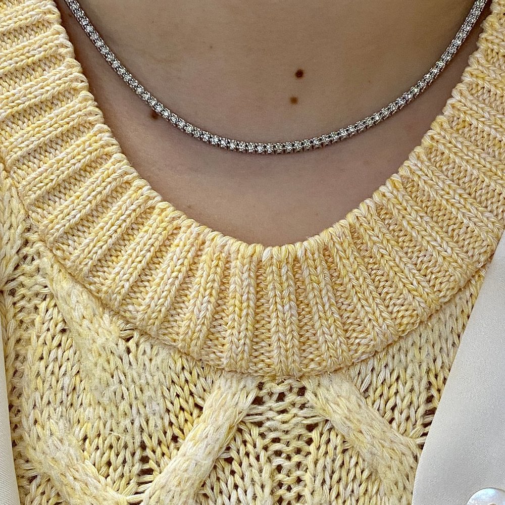 2.00 Carat Natural Diamond Tennis Necklace - Picture 3 of 3